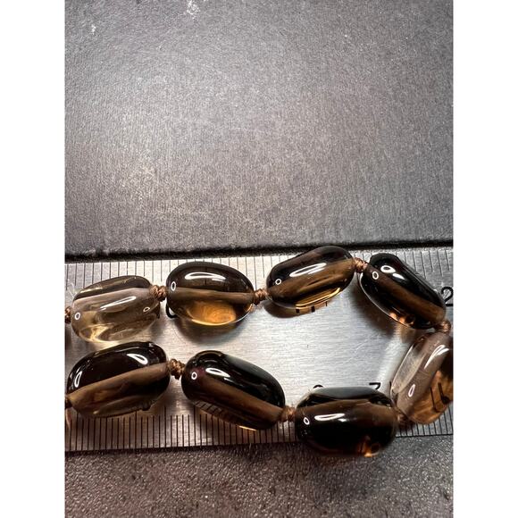 NEW smoky quartz 24 inch necklace with sterling silver clasp - Picture 7 of 12